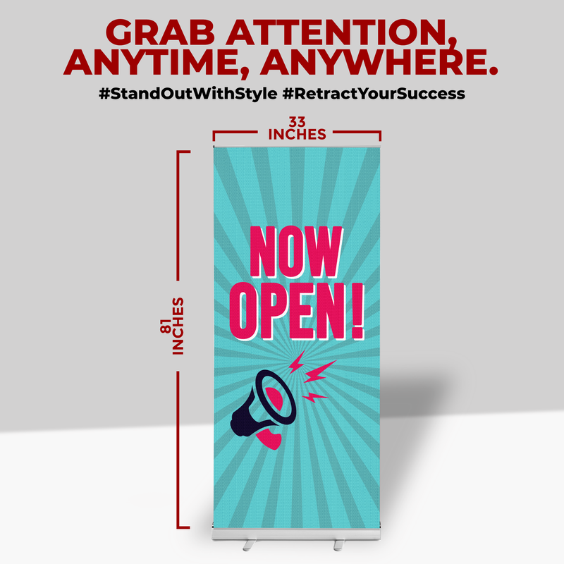 NOW OPEN BANNER RETRACTABLE