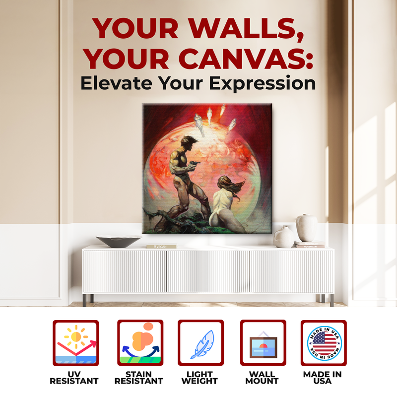 FRANK FRAZETTA RED PLANET MARS WALL CANVAS DECOR