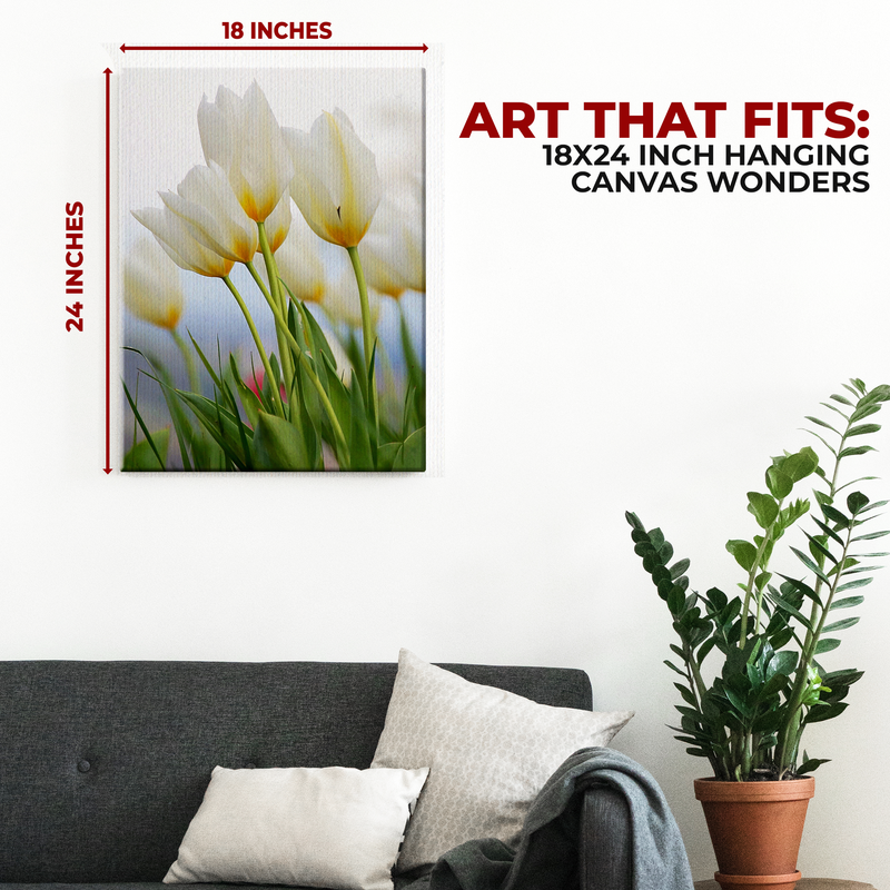 WHITE GRAY FLOWER CANVAS