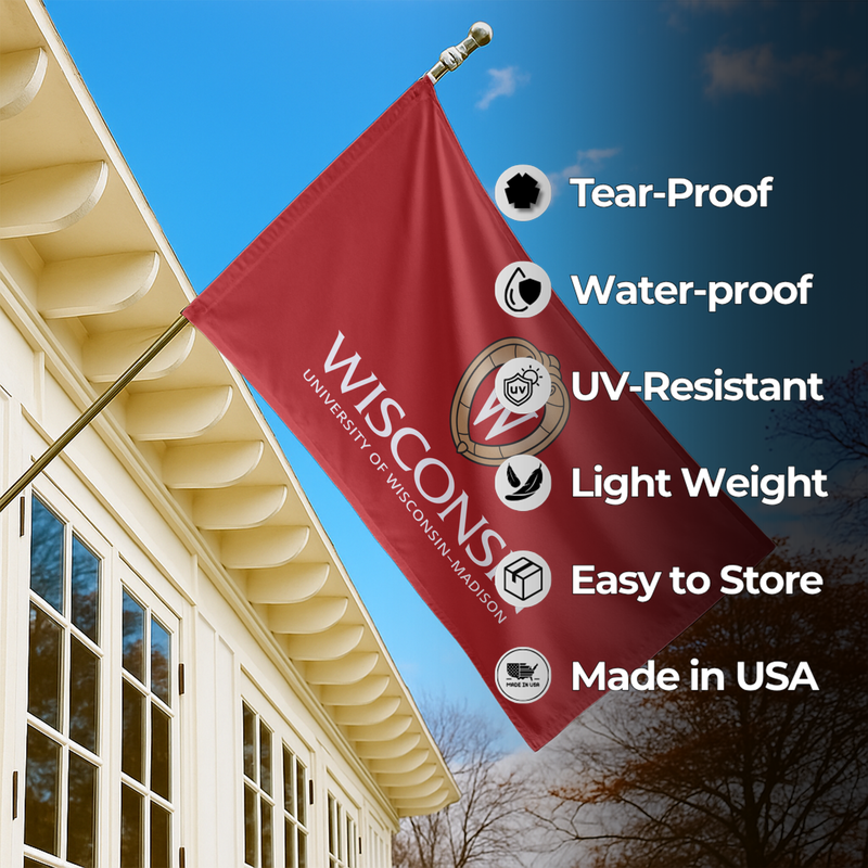 WISCONSIN- MADISON UNIVERSITY FLAG