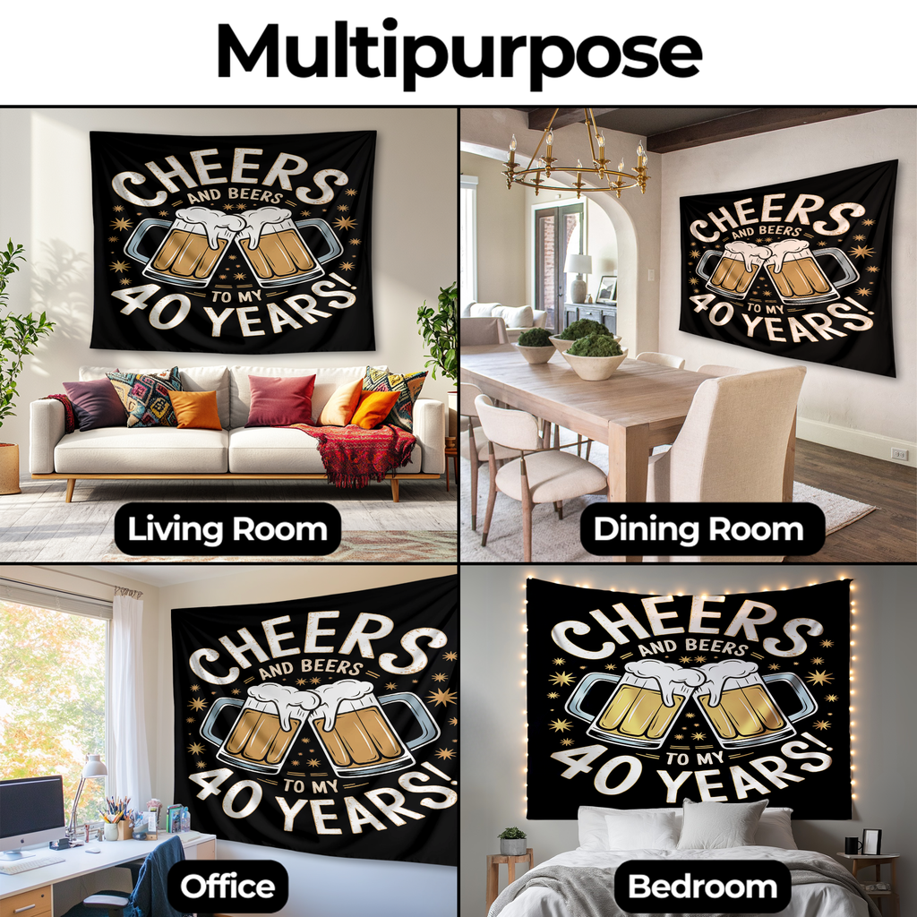 40TH BIRTHDAY WALL TAPESTRY