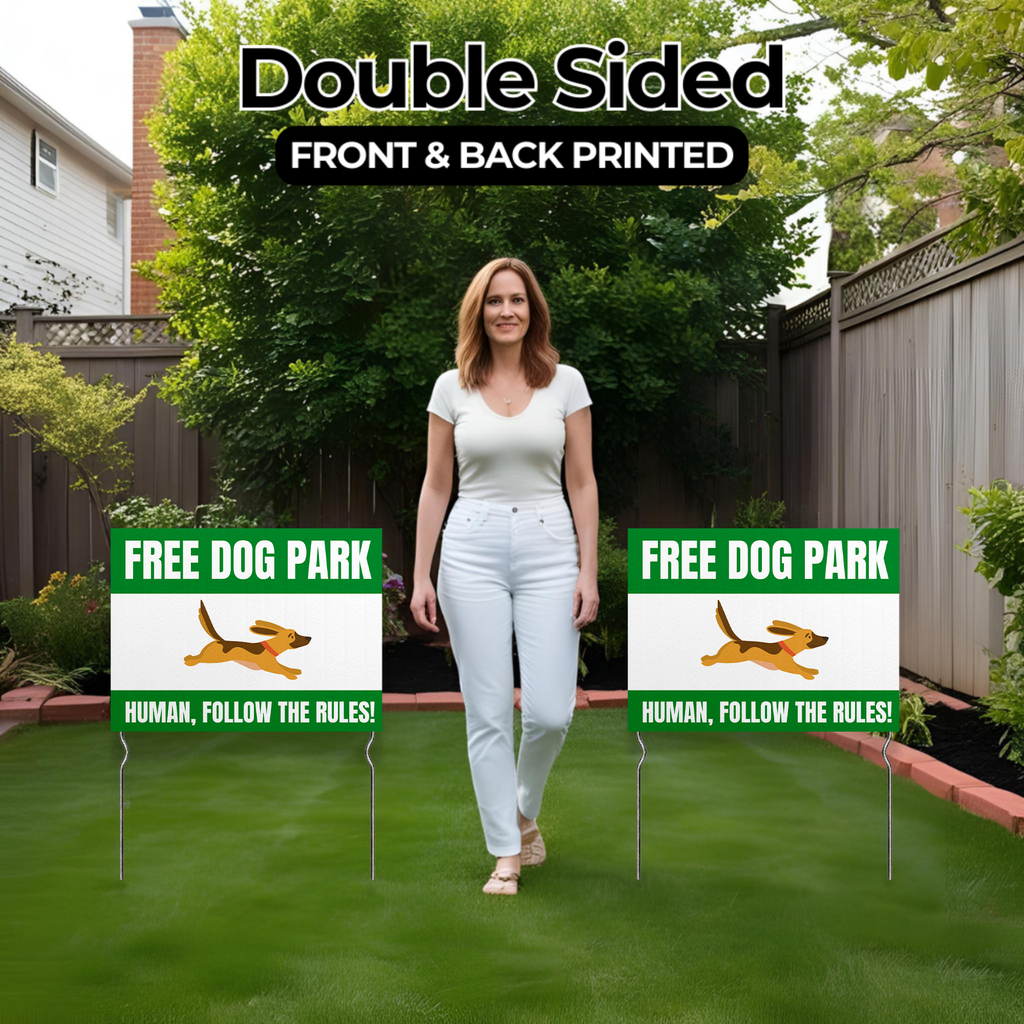 FREE DOG PARK YARD SIGN