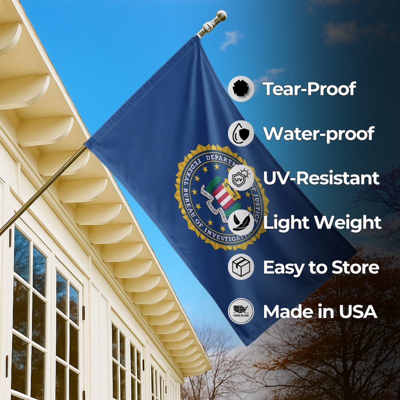 Fbi Mini Flag FEDERAL BUREAU OF INVESTIGATION FLAG – Signtextile
