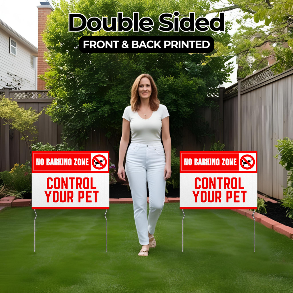 NO BARKING ZONE YARD SIGN