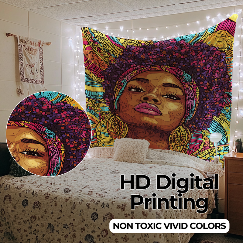 BLACK GIRL MAGIC SHINE WALL TAPESTRY