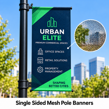 Single Sided Mesh Pole Banners