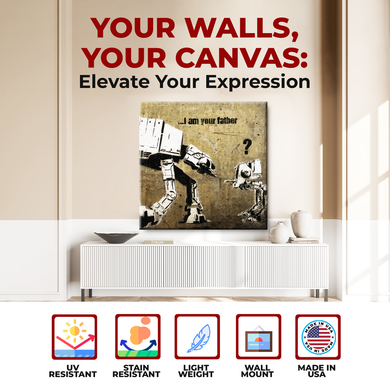 FUNNY ROBOTS STREET ART WALL CANVAS DECOR