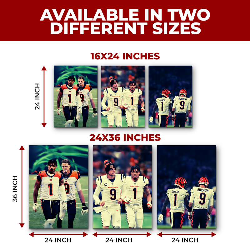 JA'MARR CHASE & JOE BURROW WALL CANVAS