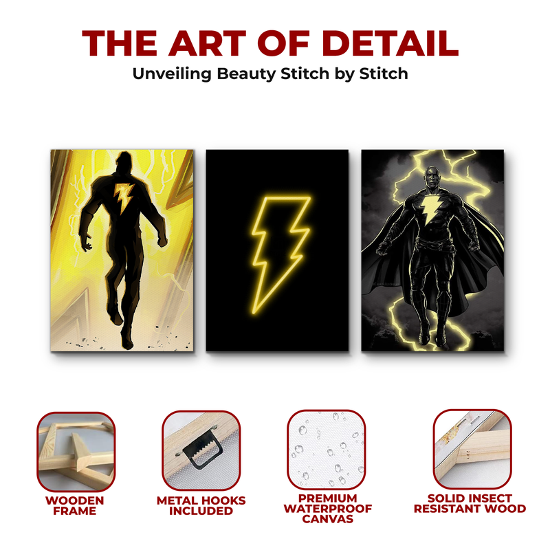 BLACK ADAMS WALL CANVAS