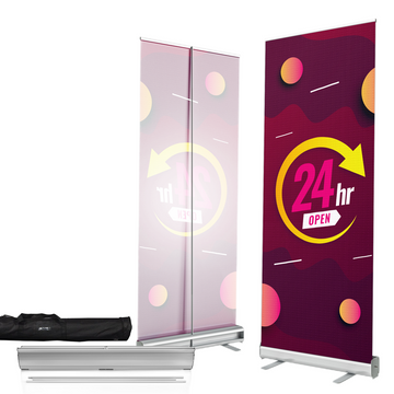 24 HR OPEN BANNER RETRACTABLE