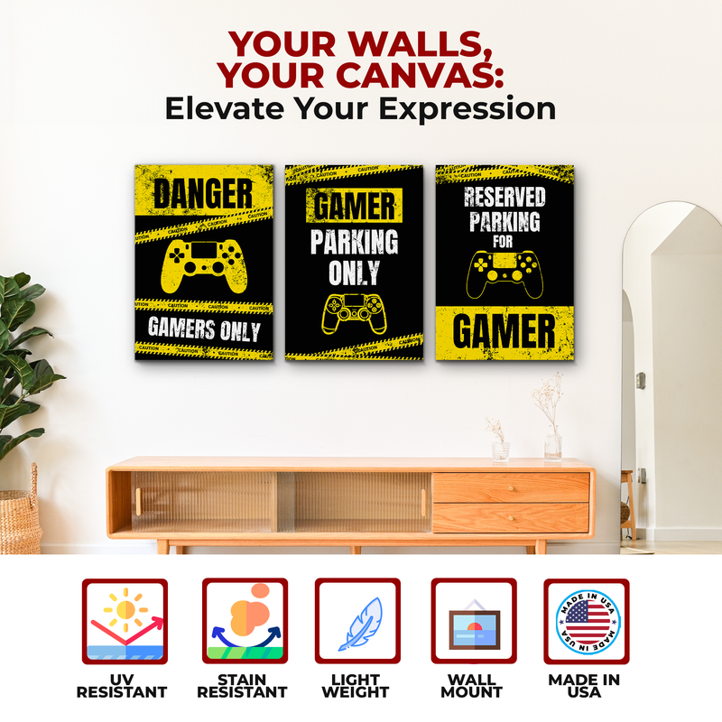 GAMER PARKING ONLY CANVAS DECOR