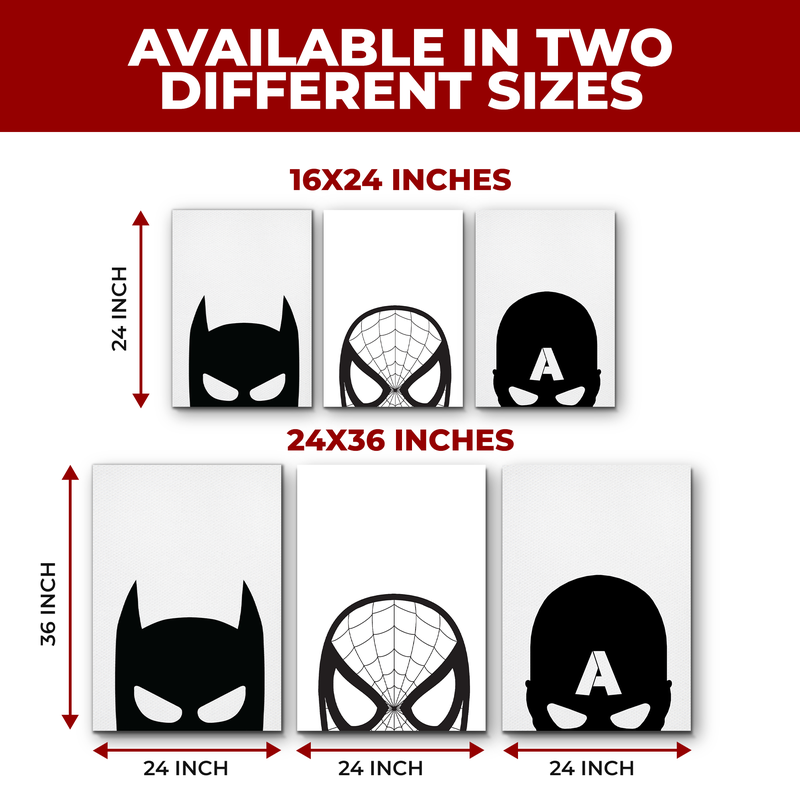 SPIDERMAN & FRIENDS B&W CANVAS DECOR