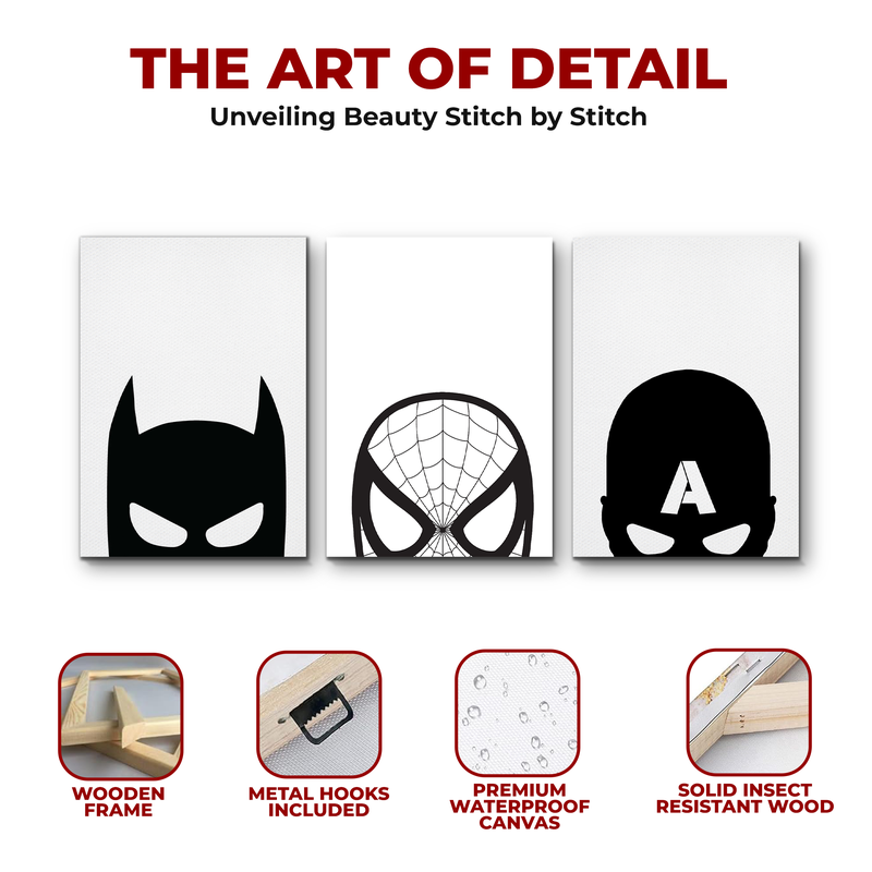 SPIDERMAN & FRIENDS B&W CANVAS DECOR