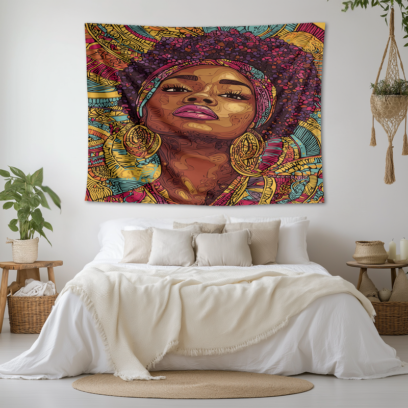 BLACK GIRL MAGIC SHINE WALL TAPESTRY