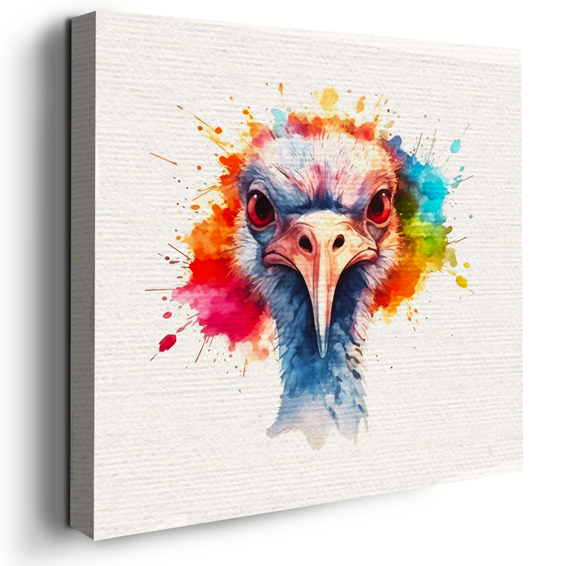 OSTRICH SPLASH ART DECOR CANVAS