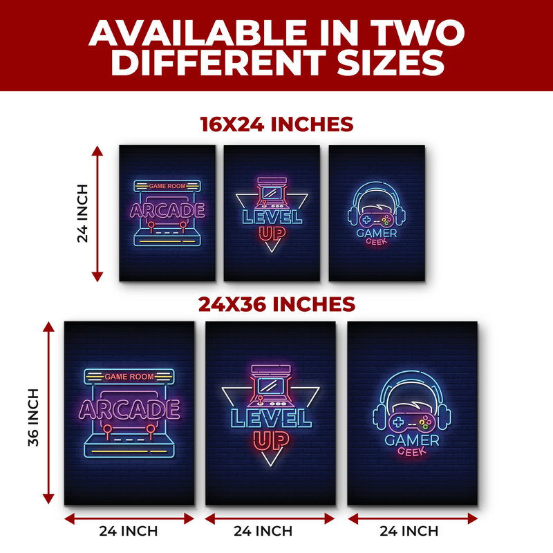 GAME ROOM ARCADE CANVAS DECOR