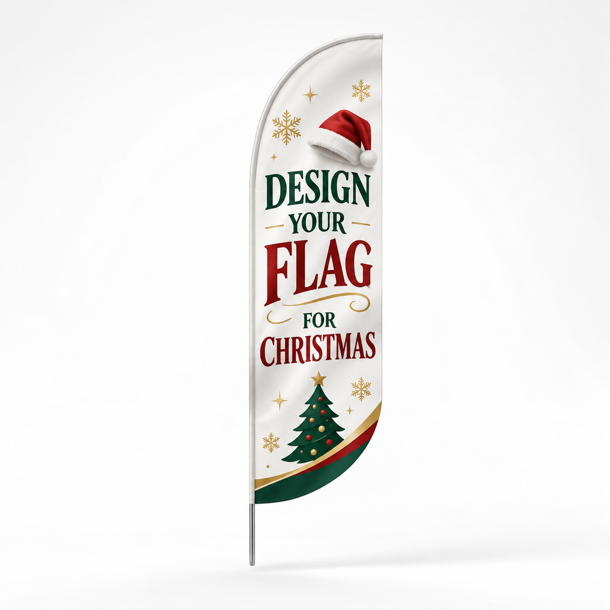 Custom Christmas Feather Flag – Upload Your Own Design, Personalized Holiday Advertising Flag, Business Logo Banner, 8.2 FT