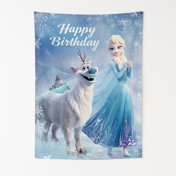 FROZEN BIRTHDAY WALL TAPESTRY