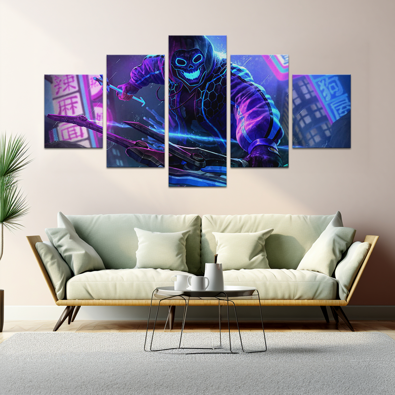 NEON SKULL ARCHER WALL CANVAS