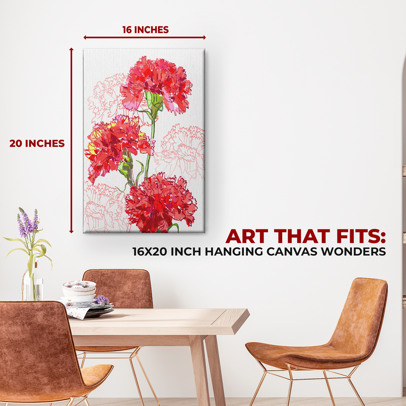CARNATION SPLASH ART CANVAS