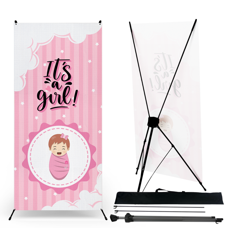 IT'S A GIRL BABY SHOWER X-BANNER
