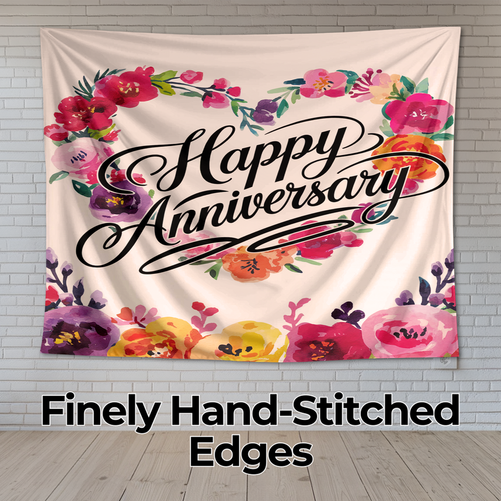 HAPPY ANNIVERSARY WALL TAPESTRY
