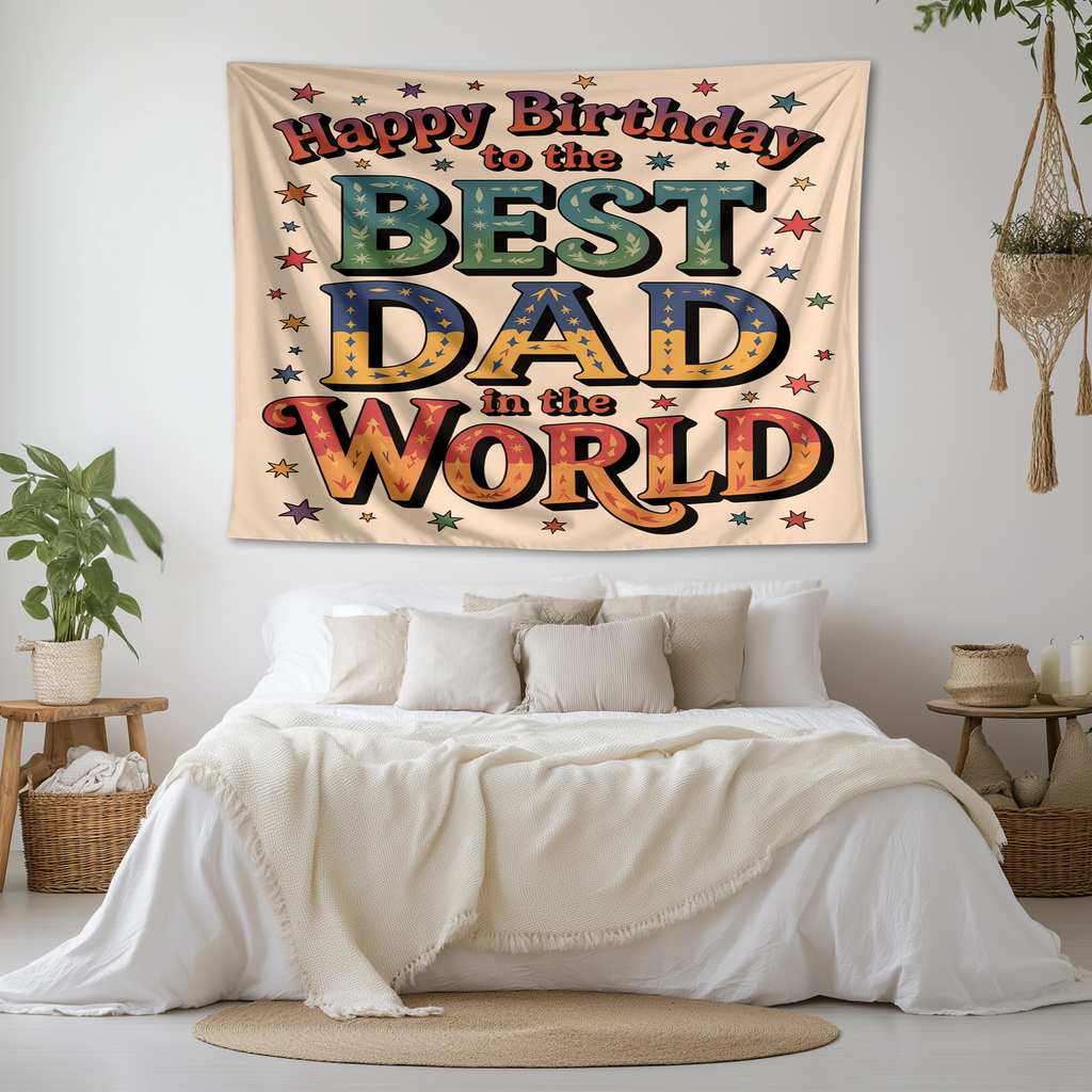 HAPPY BIRTHDAY DAD WALL TAPESTRY