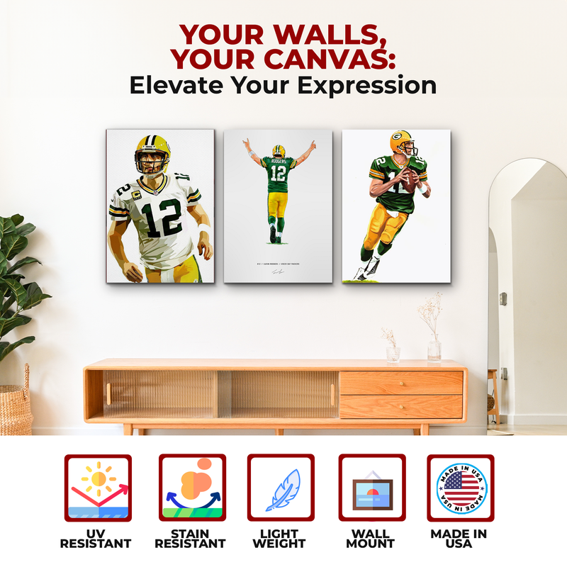 AARON RODGERS/ GREEN BAY WALL CANVAS