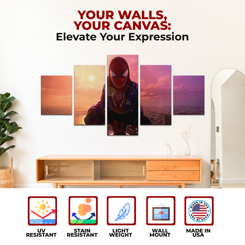 SPIDER-MAN SUNSET CITY WALL CANVAS