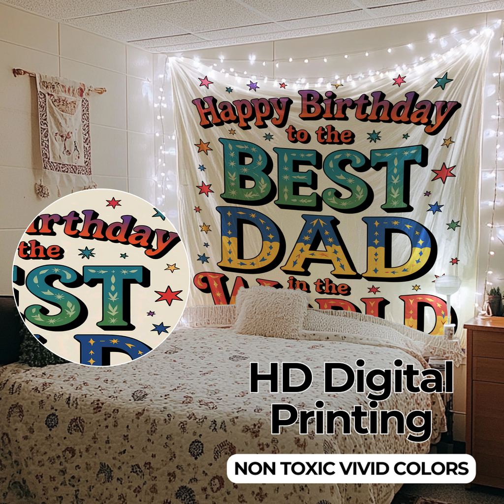 HAPPY BIRTHDAY DAD WALL TAPESTRY