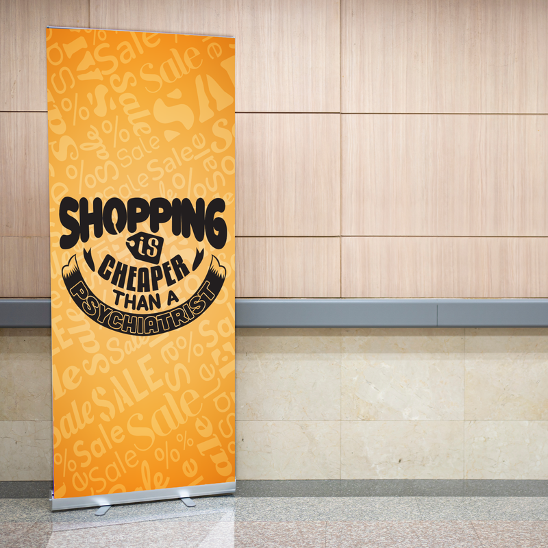 SHOPPING CURE BANNER RETRACTABLE