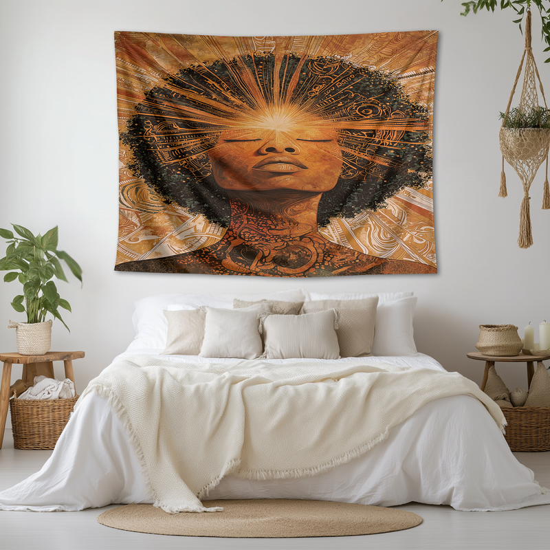 AFRO GODDESS AWAKENING WALL TAPESTRY