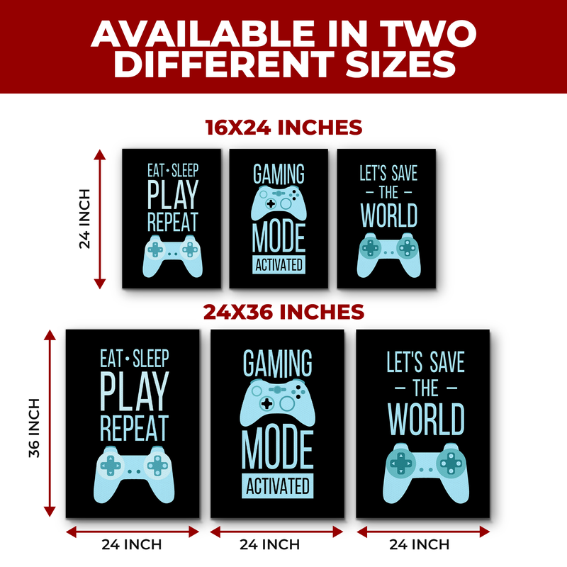 EAT SLEEP PLAY REPEAT CANVAS DECOR