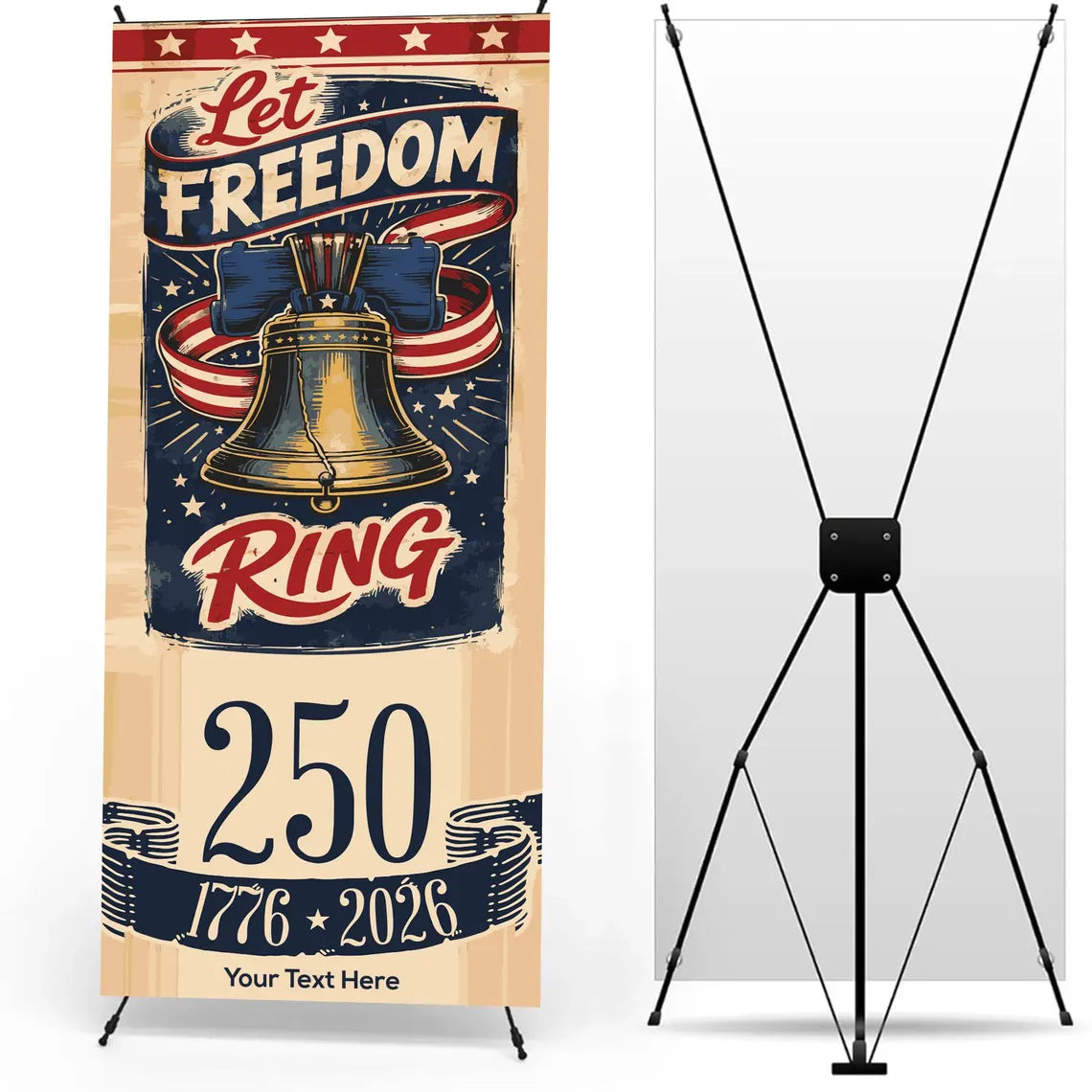 Pre Design 250th 4th of July Banner with X Stand