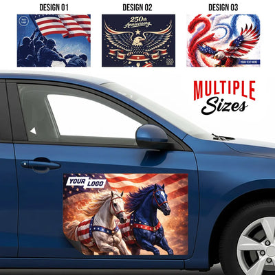 Pre Design 4th of July Car Magnet Sign