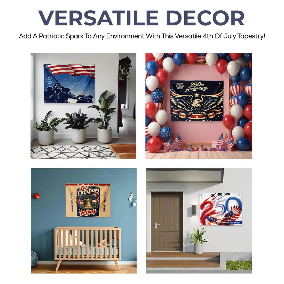 Pre Design 250th 4th of July Wall Tapestry
