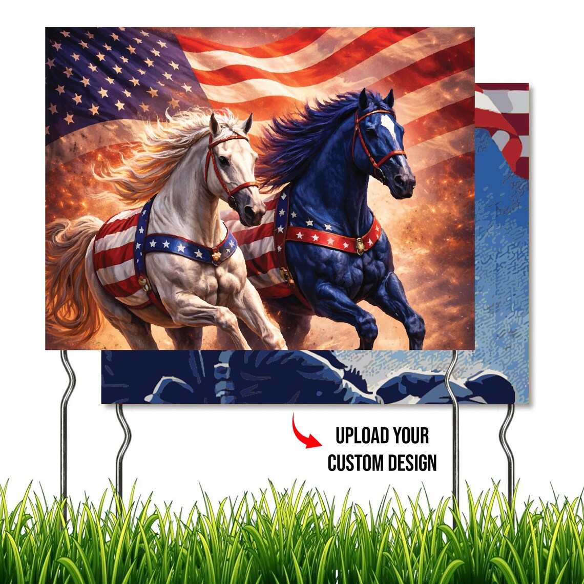 Custom 4th of July Yard Sign with Metal Stakes