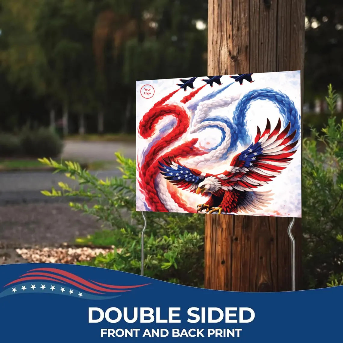 Pre Design 250 Independence Day Yard Sign with Metal Stakes