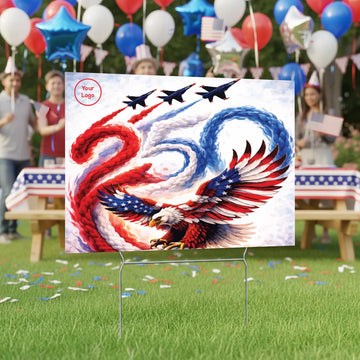 Pre Design 250 Independence Day Yard Sign with Metal Stakes