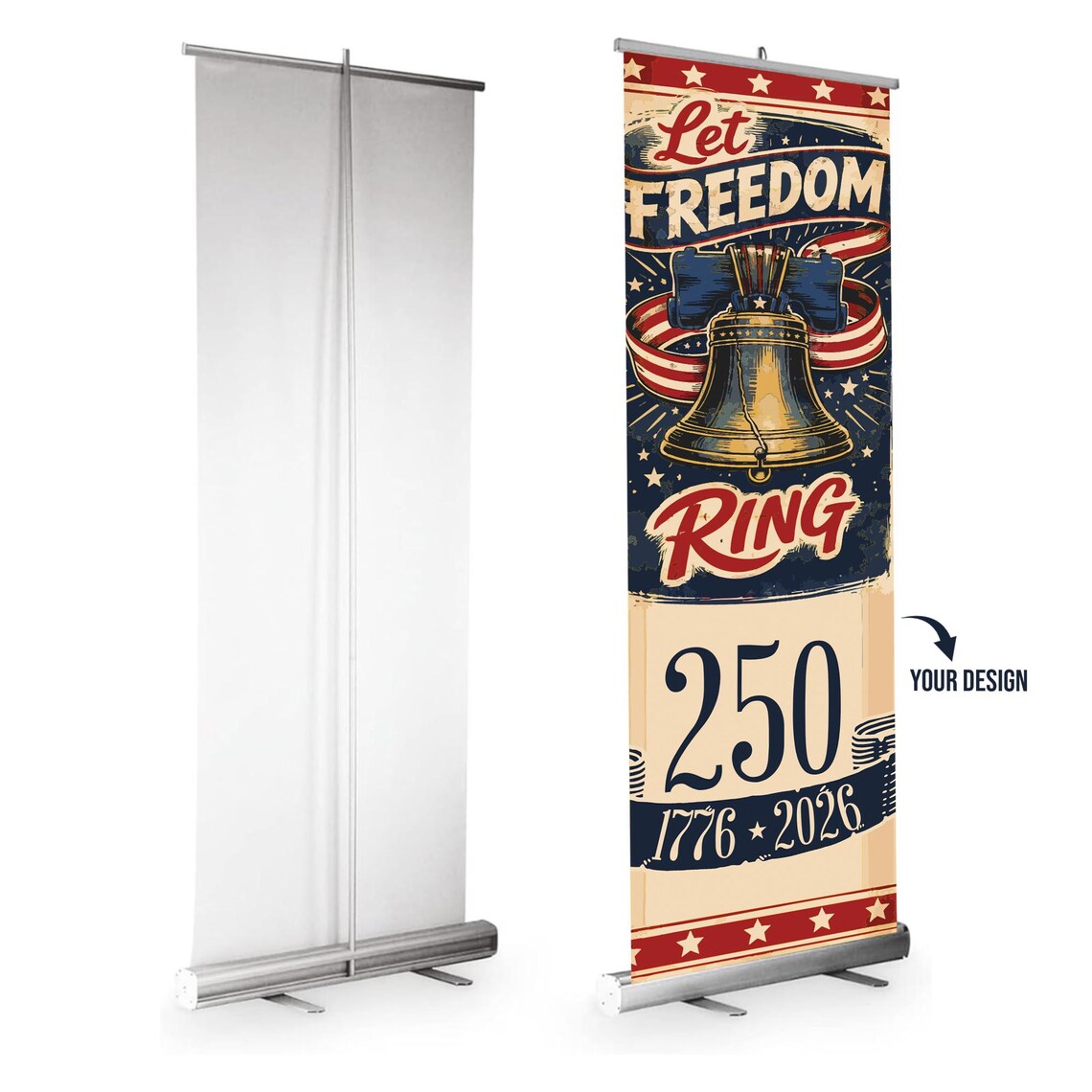 Custom 250th 4th of July Retractable Banner