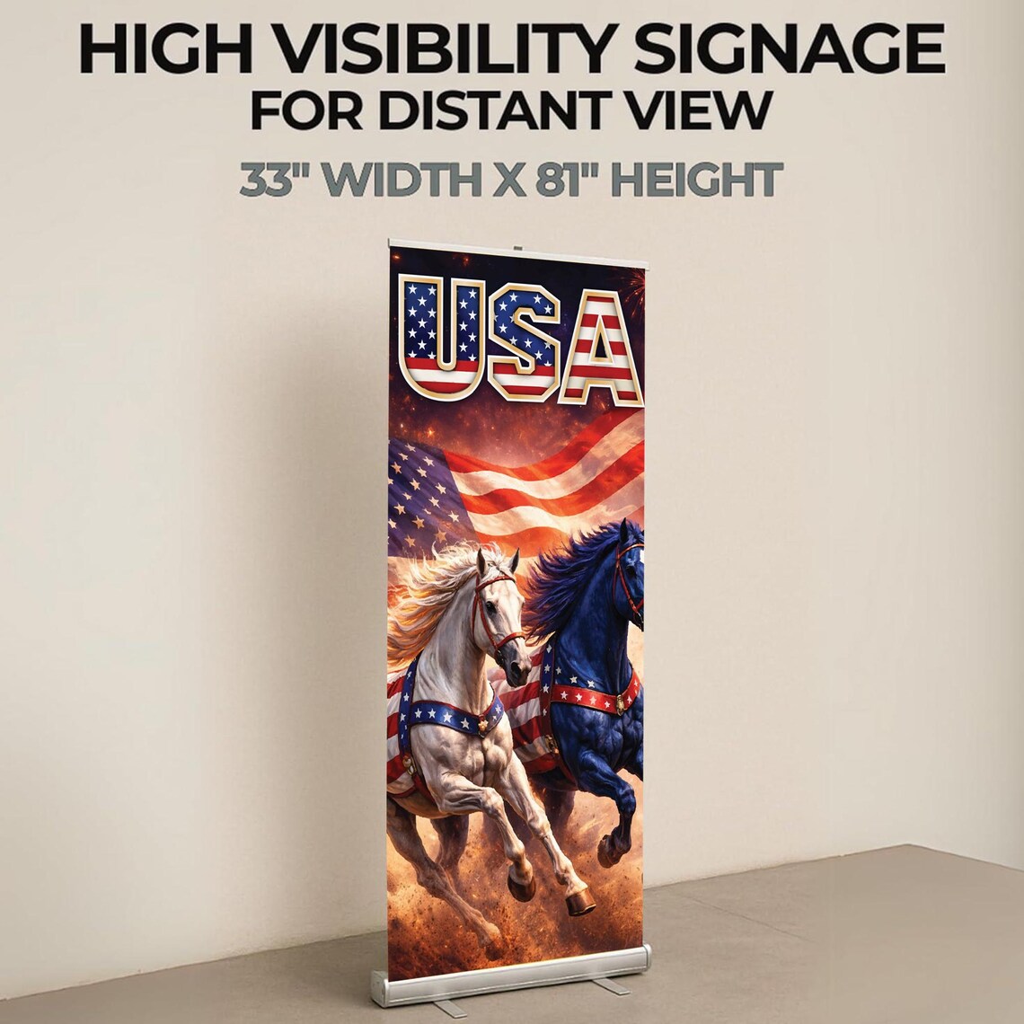 Custom 250th 4th of July Retractable Banner