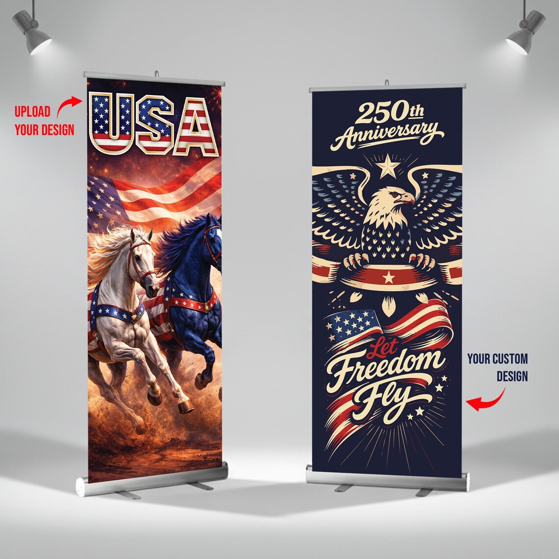 Custom 250th 4th of July Retractable Banner