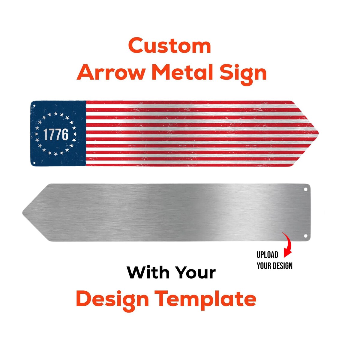 Custom 250th 4th of July Metal Directional Arrow Sign Left Arrow