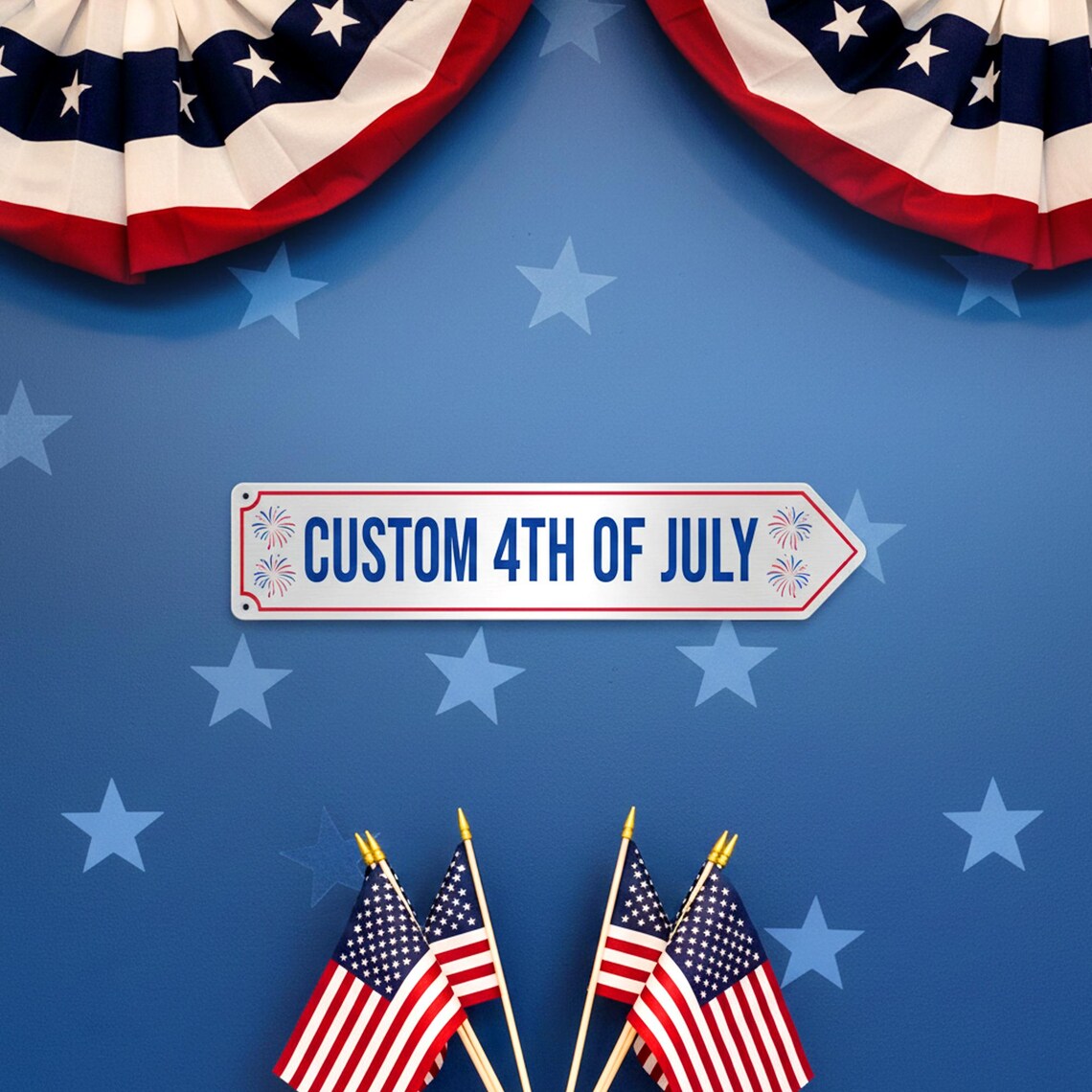 Custom 250th 4th of July Metal Directional Arrow Sign Left Arrow
