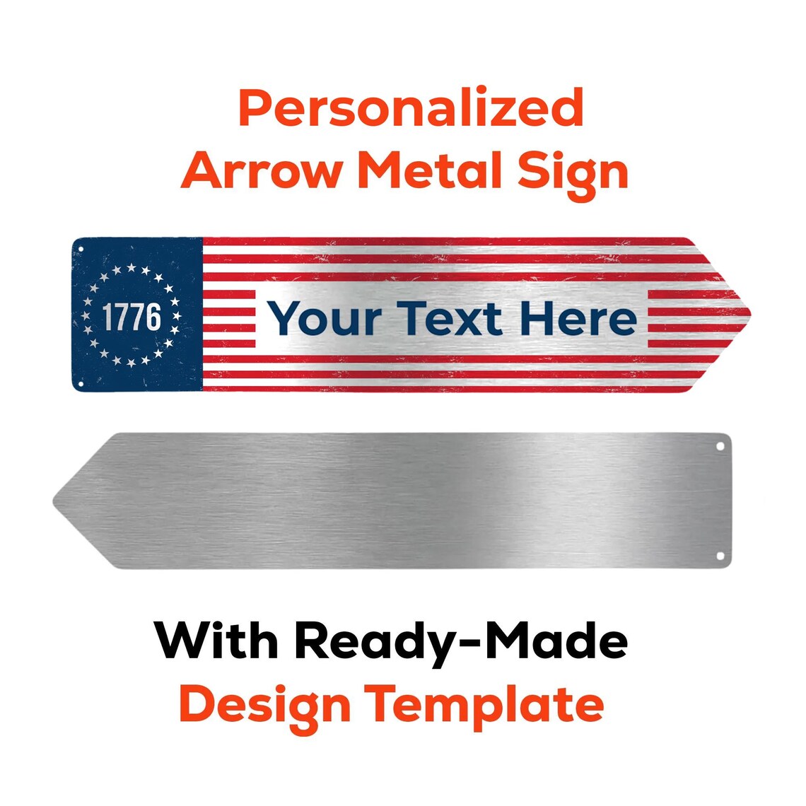 Per Design 250th 4th of July Metal Arrow Sign