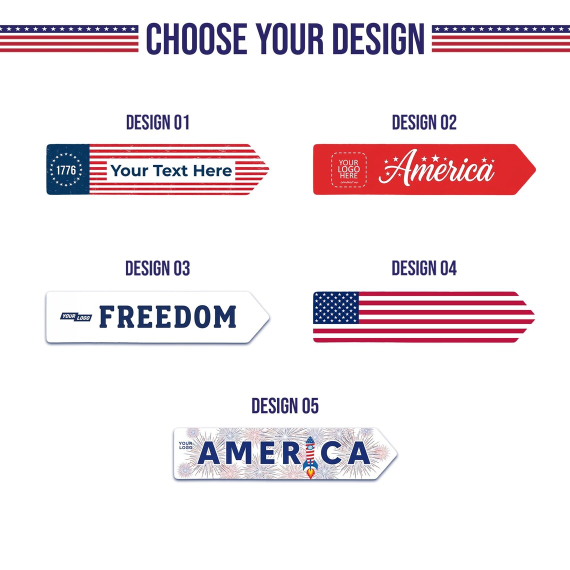 Per Design 250th 4th of July Metal Arrow Sign