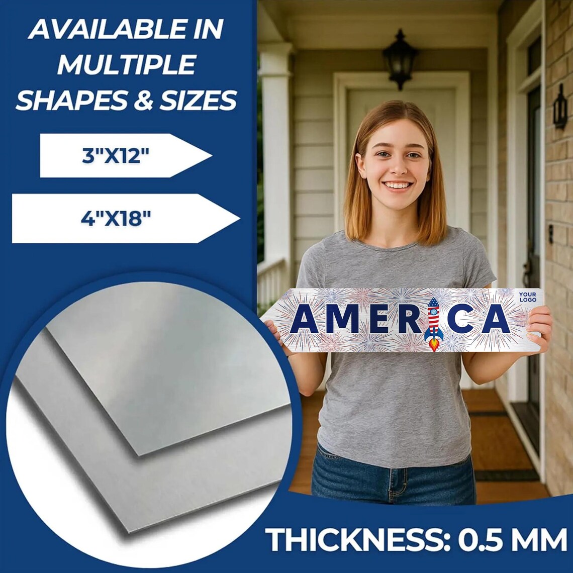 Per Design 250th 4th of July Metal Arrow Sign