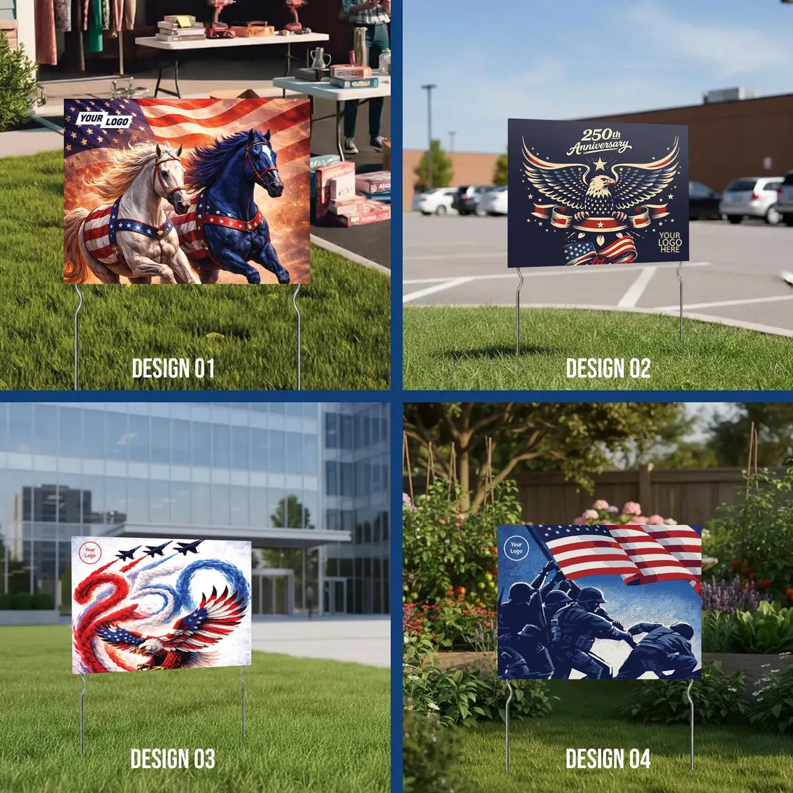 Pre Design 250 Independence Day Yard Sign with Metal Stakes