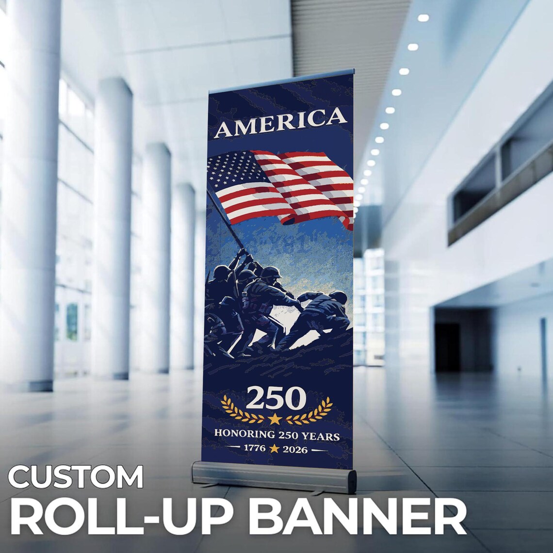 Custom 250th 4th of July Retractable Banner