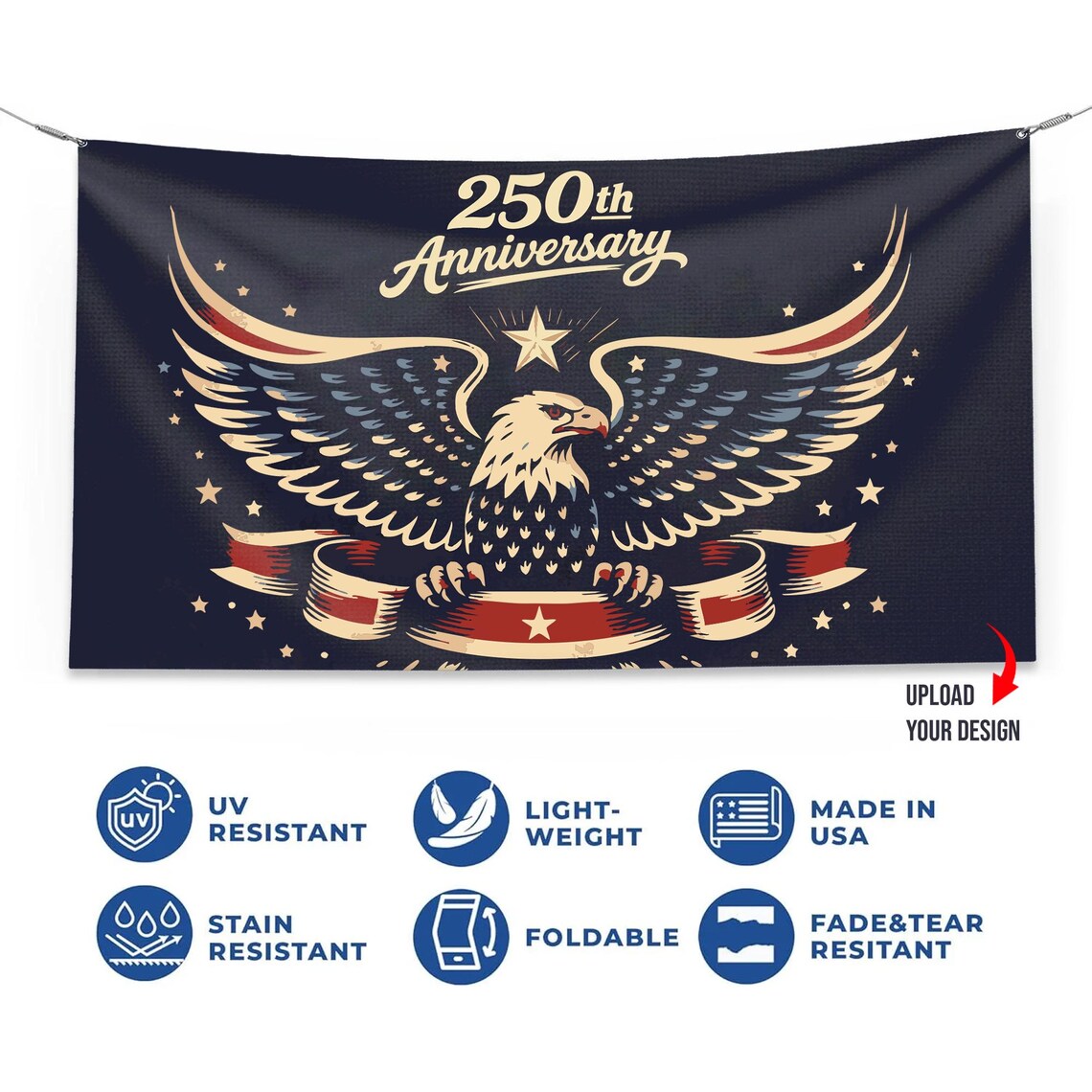 Custom 250th 4th of July Vinyl Large Banner